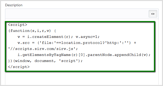 Paste Sirv Zoom script code into Shopify Paste Sirv Zoom script code into Shopify