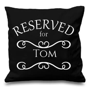 personalized product - black cushion
