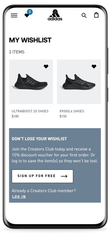 adidas wishlist