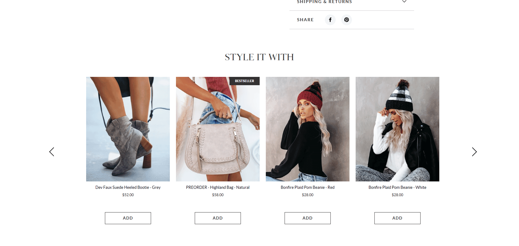 Cross-sell example on a Shopify store