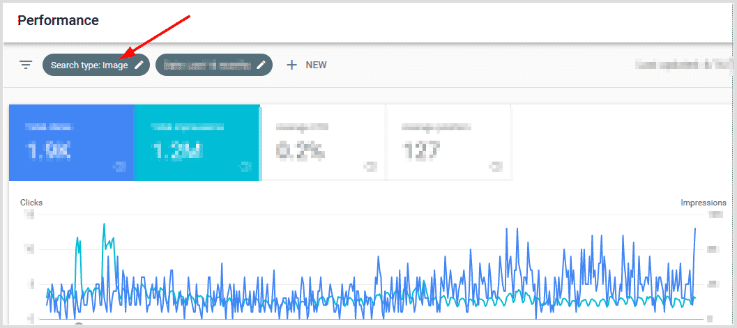 google search console - image search report