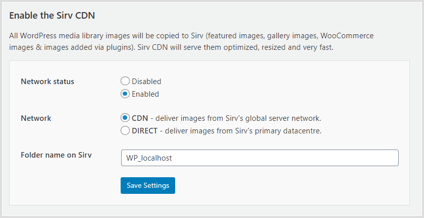 Enable Sirv CDN for WordPress Enable Sirv CDN for WordPress