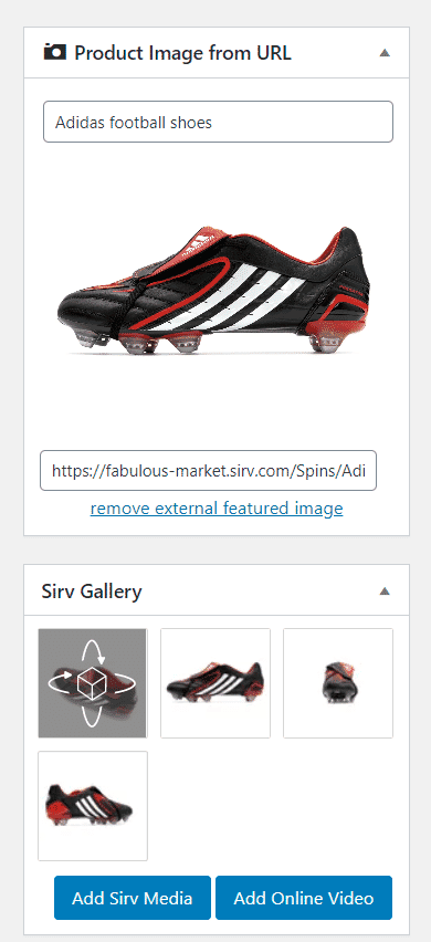 Sirv product image gallery preview