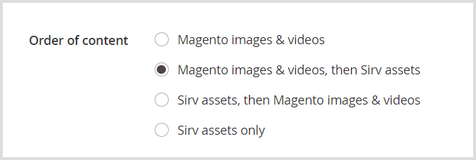 Sirv Media Viewer order of content in Magento 2