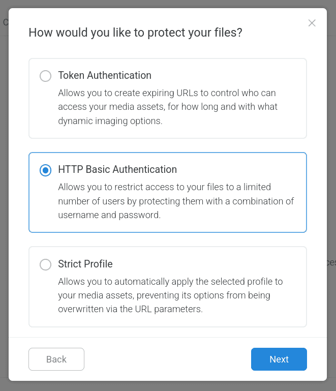 Choose HTTP authentication on a folder, requiring a username/password to view any file inside the folder