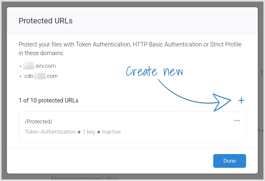 Create a new protection to protect your images from being seen or scraped