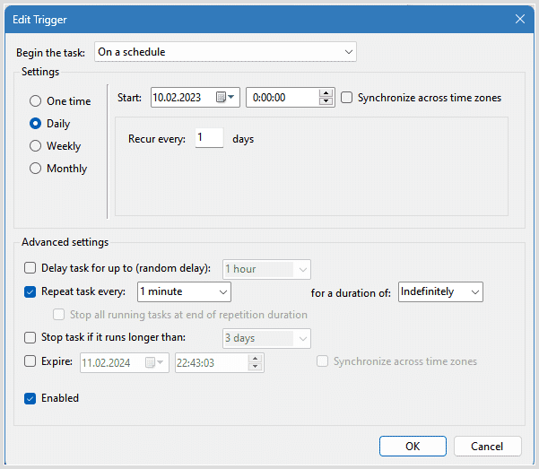 WinSCP screenshot, edit trigger