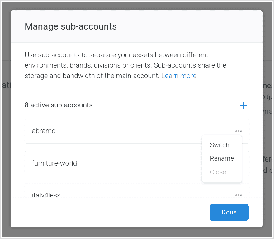Manage all your sub-accounts