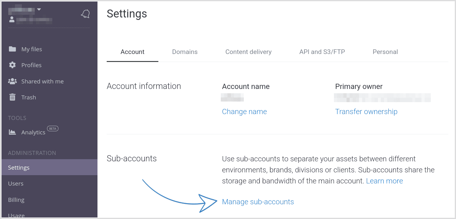 Manage your sub-accounts