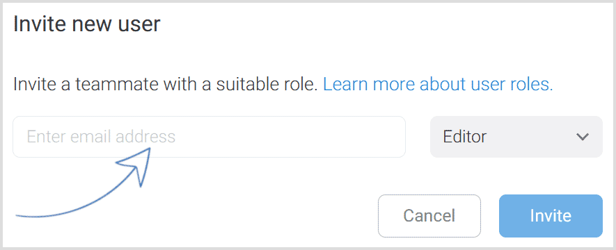 Enter user email address
