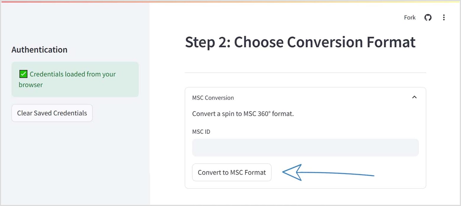 Convert spins to MSC format