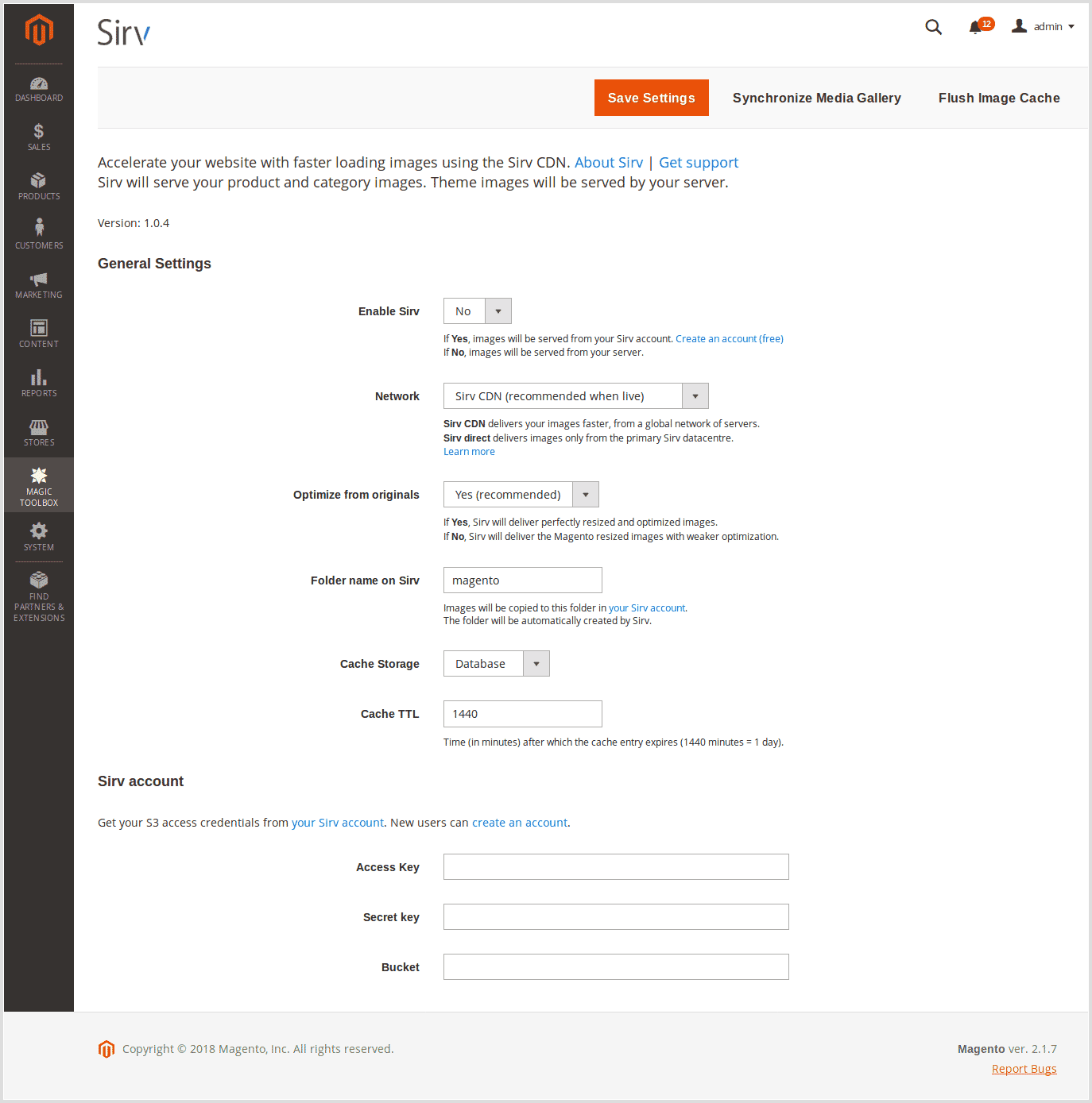 Magento CDN settings for Magento 2