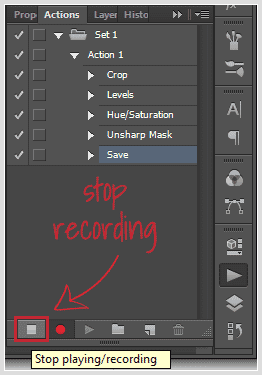 Stop recording the action