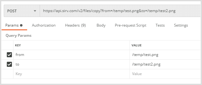 POST request with parameters