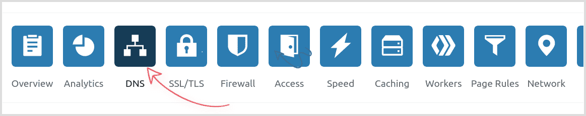 Select the DNS settings tab