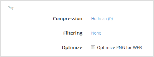 PNG optimization options