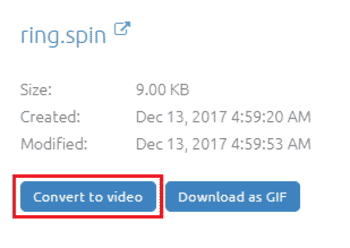 How to convert spin into video - screenshot