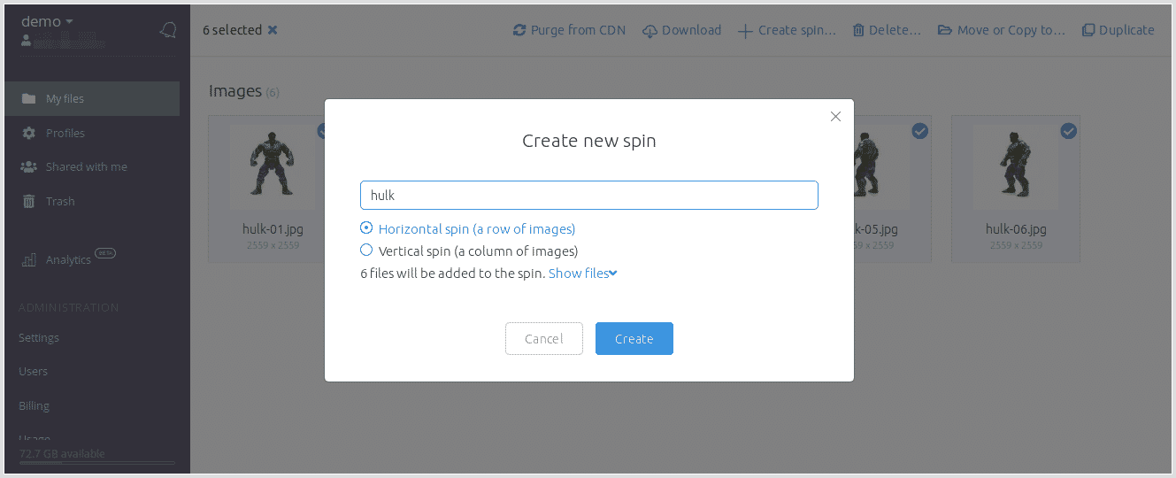 Choose a name for your spin