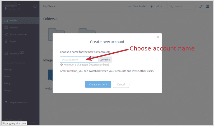 Choose new account name
