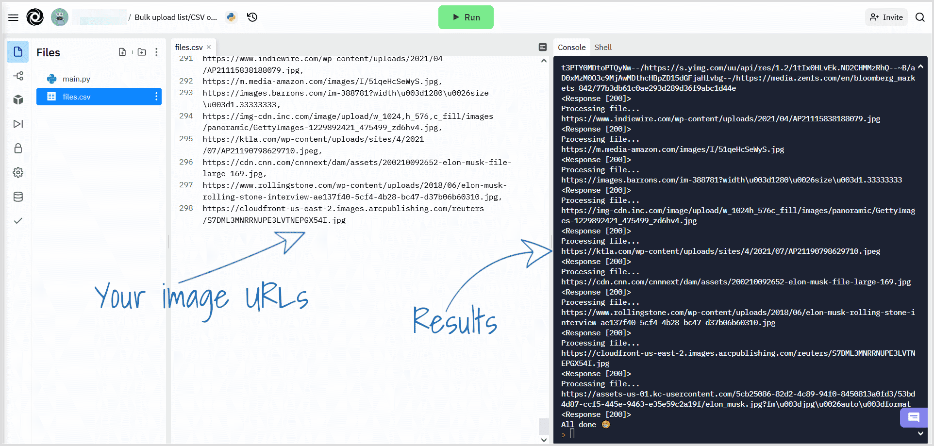 Bulk upload image urls