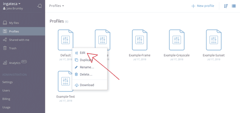 Edit your default image settings