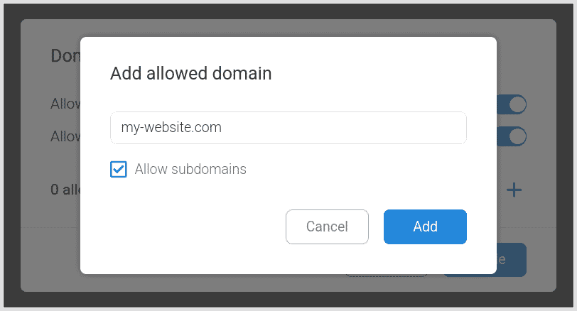 Add a whitelisted domain