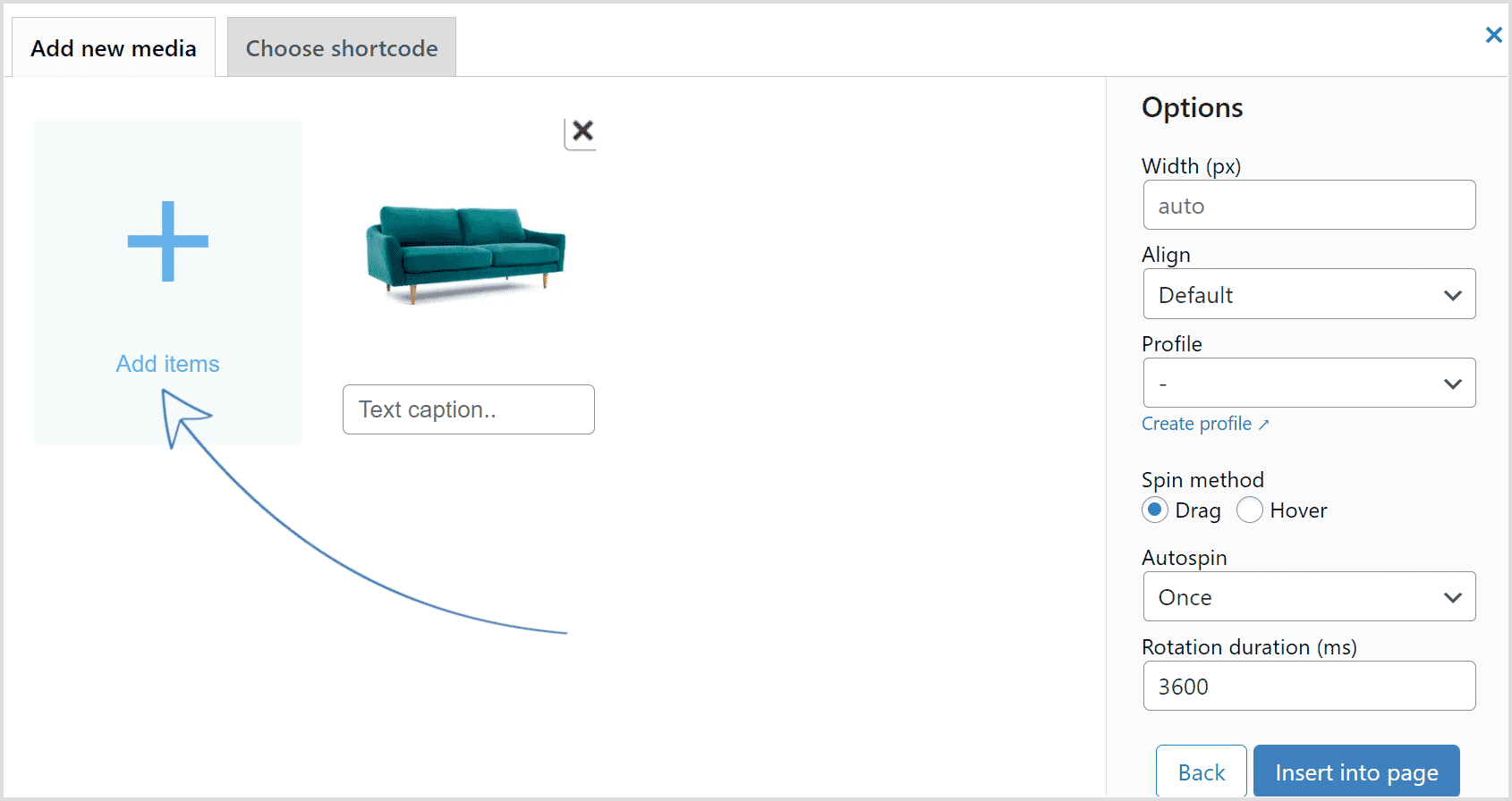 Continue adding spins, videos and images to your Sirv gallery