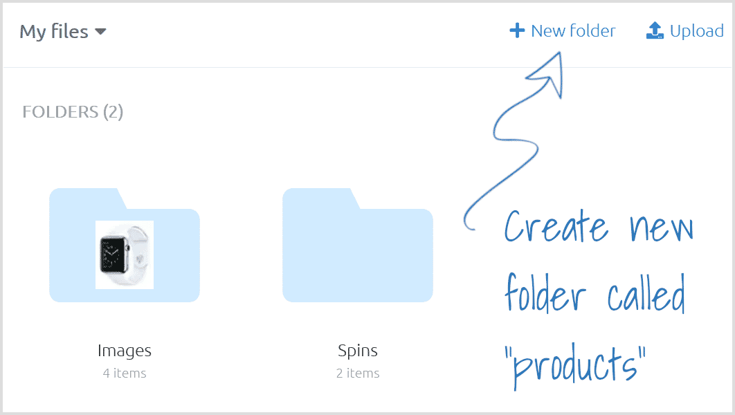 Create new products folder