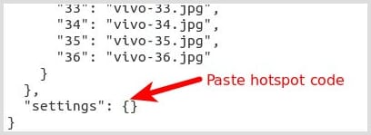 Paste code for image hotspots