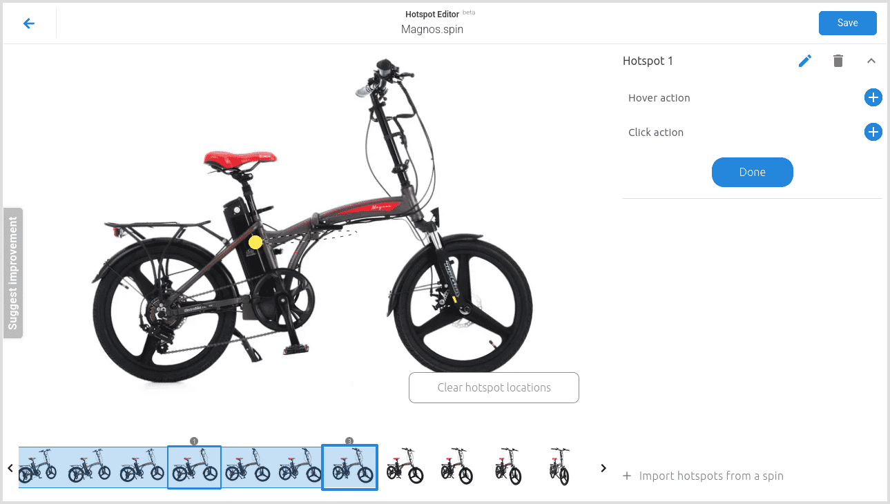 Add hotspots to your 360 spin