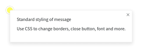 Hotspot message box default style