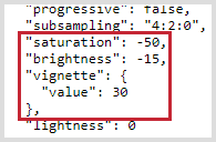 Example image of dynamic imaging options in EXIF