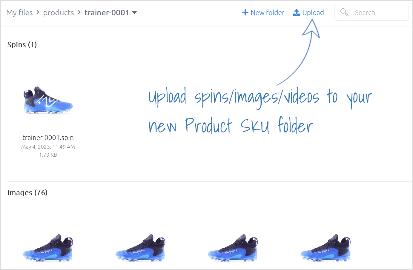 Create a sub folder to match Product SKU