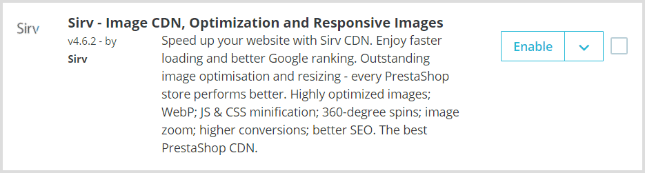 Enable button for PrestaShop CDN