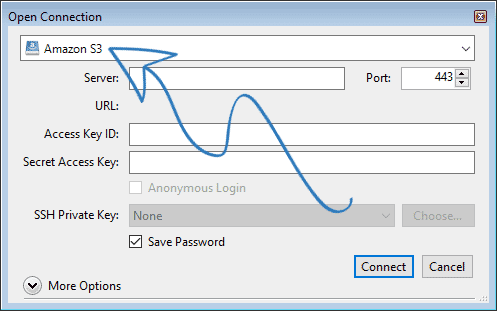 cyberduck connect to s3