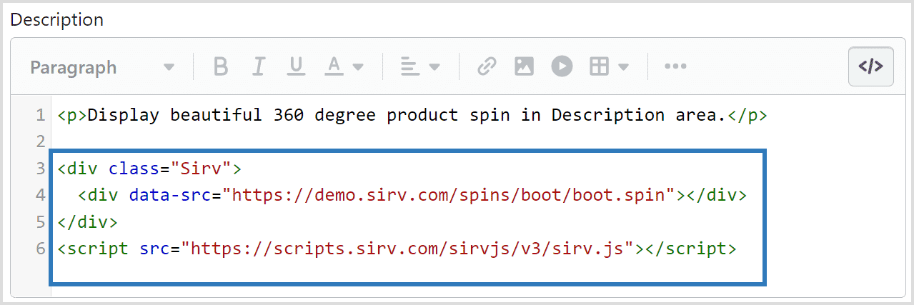 How to add 360 Spins to Shopify - Sirv Help Center