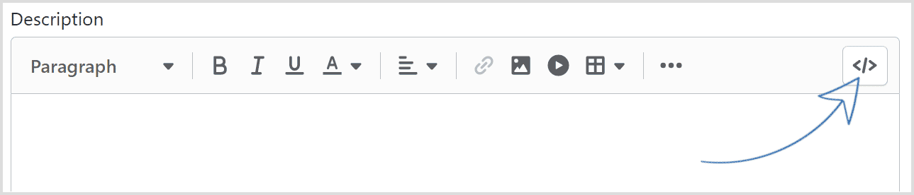 Enter Shopify HTML description
