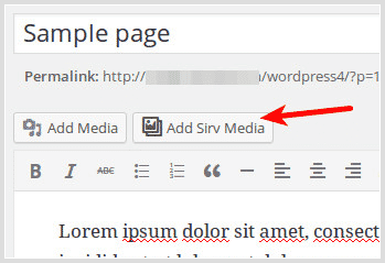 Click Sirv Media button to access Sirv library images