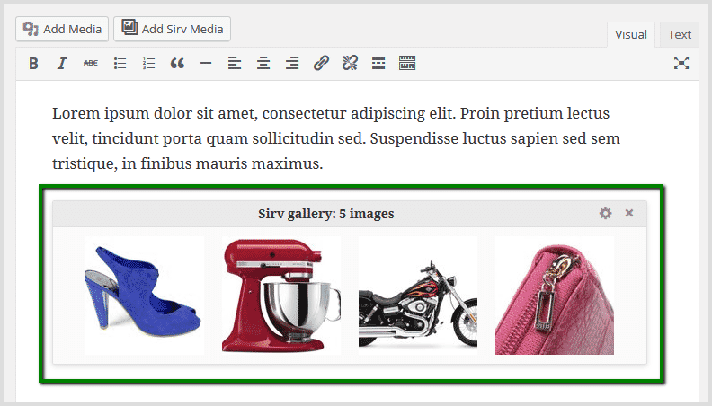 Sirv zoomable images appear as a gallery