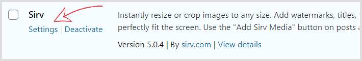 Sirv for WordPress settings page Sirv for WordPress settings page