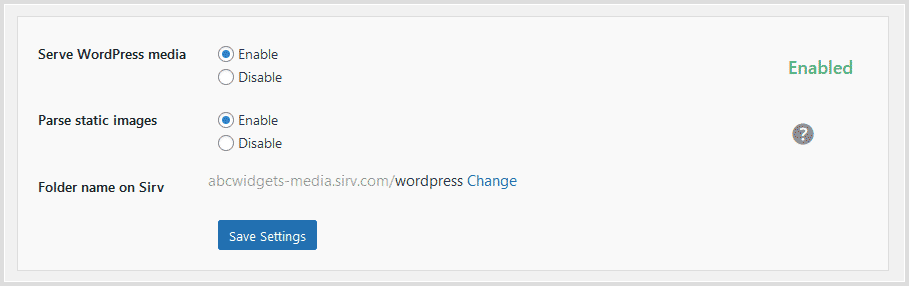 Enable Sirv for WordPress Enable Sirv for WordPress