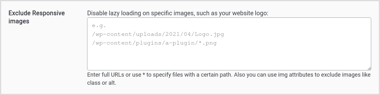 Exclude images from lazy loading and responsive scaling