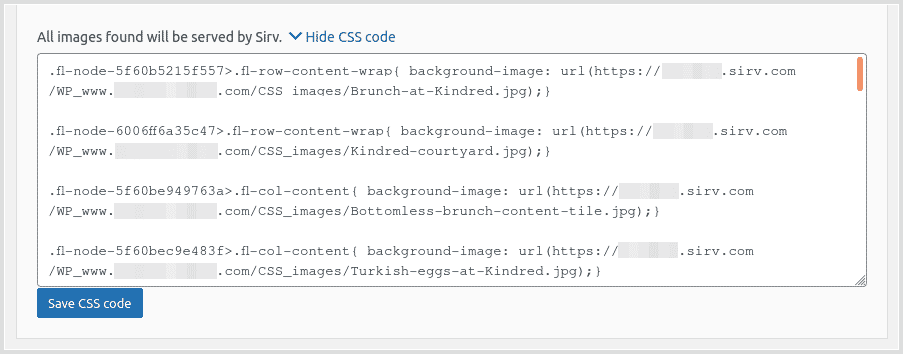 CSS for changing background image paths to Sirv