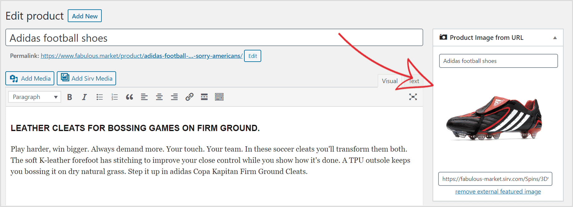 featured product image from URL in WooCommerce